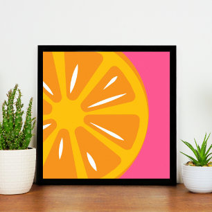 Affiche Orange Simple Rose Chaud Moderne Fruit Art Imprime