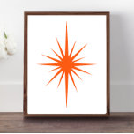 Affiche Orange Starburst Atomique Mi-Siècle Décor moderne<br><div class="desc">Pouvez-vous dire starburst orange vif ! Cette impression murale rétro ajoutera une pop de couleur à vos murs. Une partie de la collection Mid Century Bold.</div>