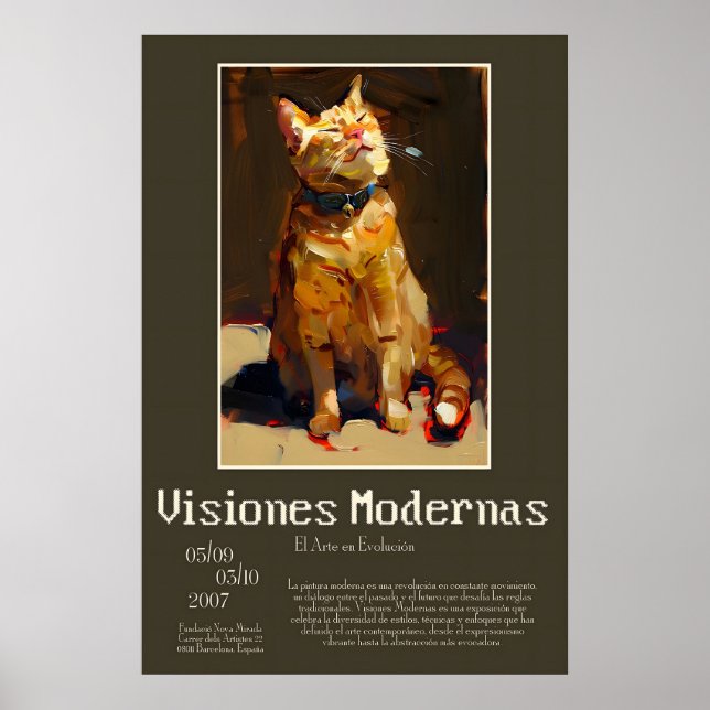 Affiche Orange Tabby Cat Art Print Expressionist Animal (Devant)