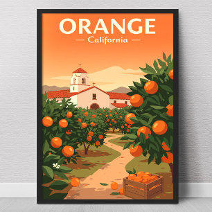 Affiche Orange Vintage Californie