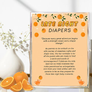 Affiche Orange Vous Prêt Baby shower Amusants Late Night D