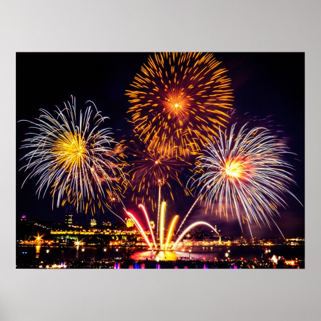Affiche Orange&White Fireworks (Devant)