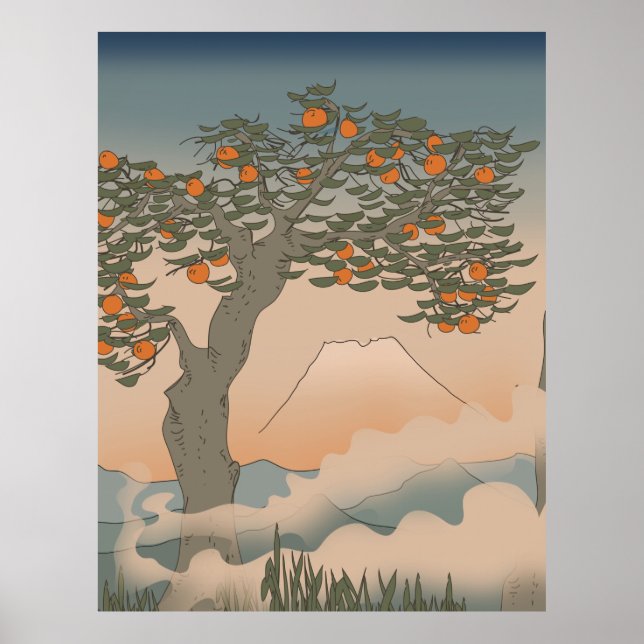 Affiche Oranger du Japon dans la brume (Devant)