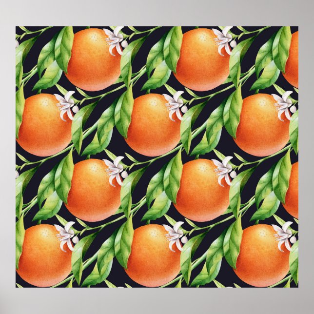 Affiche Oranges aquarelles : Motif sans arôme (Devant)