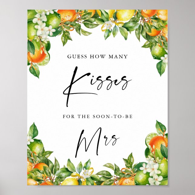 Affiche Oranges Citron Citron combien de baisers fête de m (Devant)