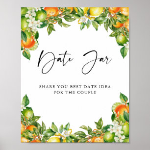 Affiche Oranges Citron Citrus douche nuptiale Date Jar Gam