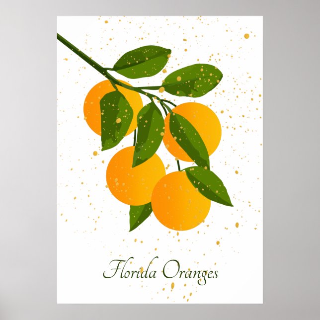 Affiche Oranges de Floride Arômes Abstraits (Devant)