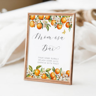 Affiche Oranges d'été brillantes Baby shower Maman-osa Bar