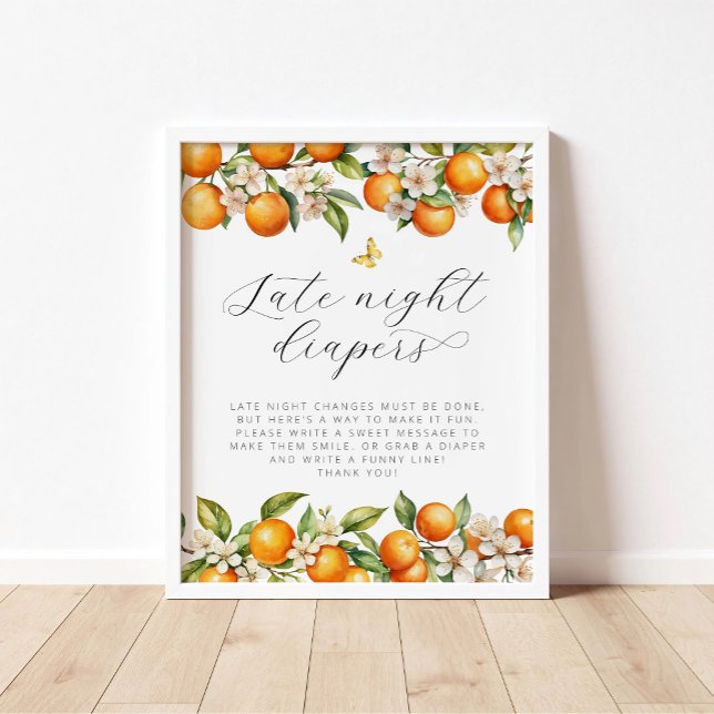 Affiche Oranges d'été Papillon Diapositives de nuit tardiv (Créateur téléchargé)