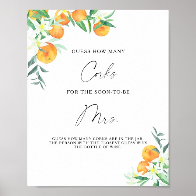 Affiche Oranges - Devinez combien de bouchons (Devant)