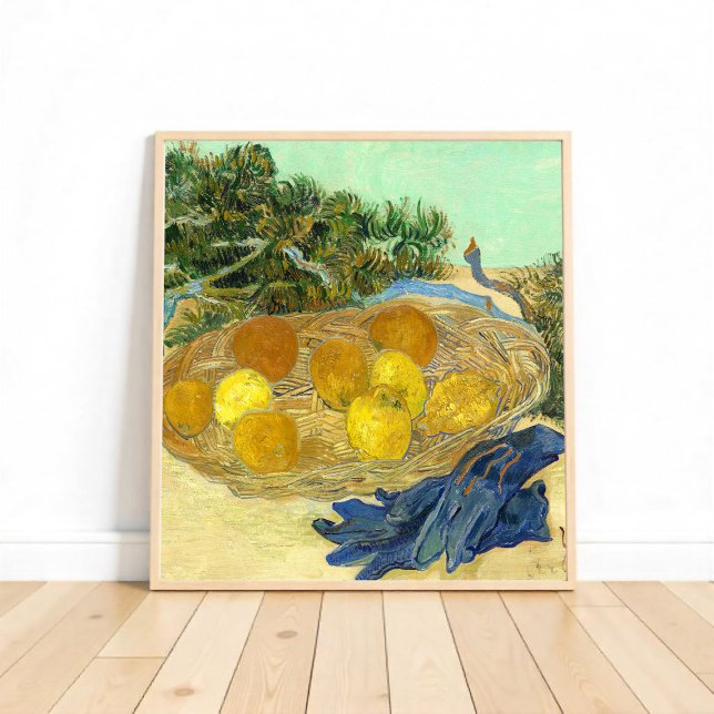 Affiche Oranges et citrons avec gants bleus de Van Gogh (Créateur téléchargé)