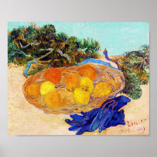 Affiche Oranges et citrons avec gants bleus, Van Gogh