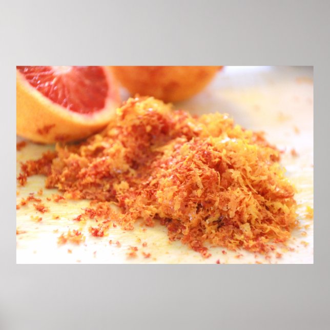 Affiche Oranges sanguines d'agrumes juteux et zeste (Devant)