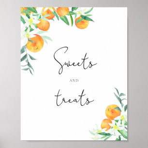 Affiche Oranges sucreries et friandises baby shower