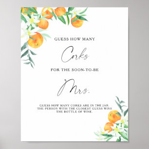 Affiche Oranges sur une branche - Devinez combien de bouch