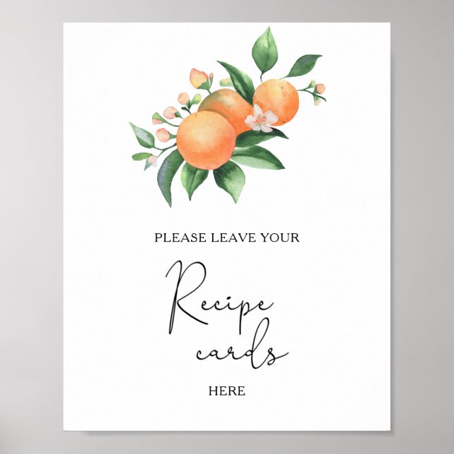 Affiche Oranges - Votre carte de recette ici (Devant)
