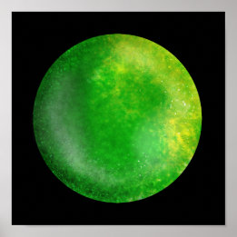 Affiche Orb en galaxie verte - Marbre émeraude