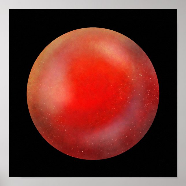 Affiche Orbe de galaxie rouge profonde - Marbre de Crimson (Devant)