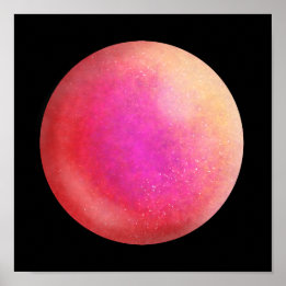 Affiche Orbe de galaxie rouge - Scarlett et marbre violet