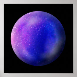 Affiche Orbe de galaxie violette - Marbre violet vif Impre