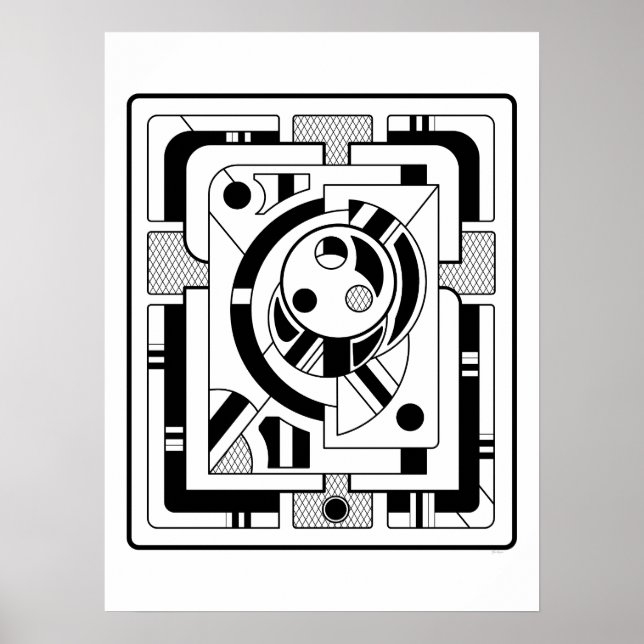 Affiche Orbitron minimal - Abstrait Géométrique (Devant)
