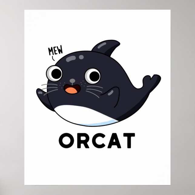Affiche Orcat Drôle Chat Orca Pun (Devant)