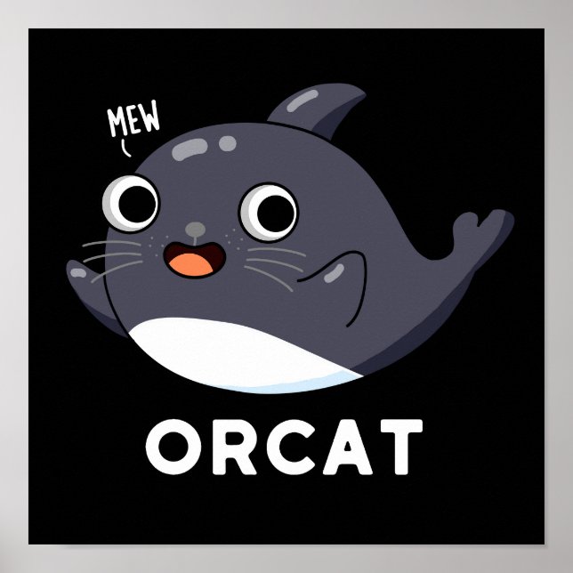 Affiche Orcat Funny Chat Orca Pun Dark BG (Devant)