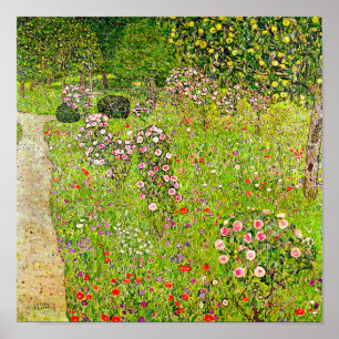 Affiche Orchard Gustav Klimt avec Rose