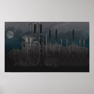 Affiche Orchestra Instrument Skyline nuit