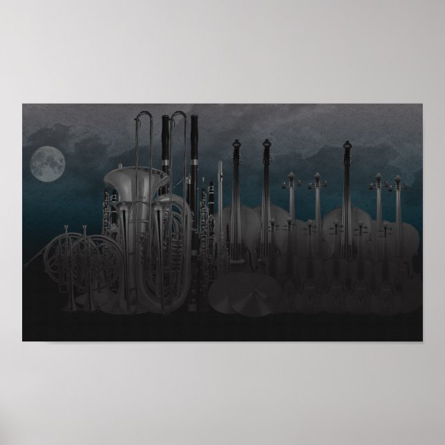 Affiche Orchestra Instrument Skyline nuit (Devant)