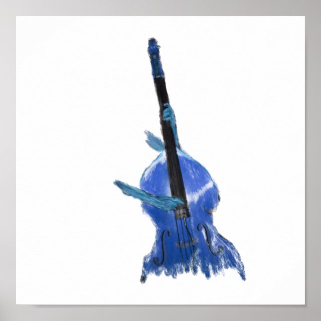 Affiche Orchestre acoustique haut de gamme double basse bl (Devant)