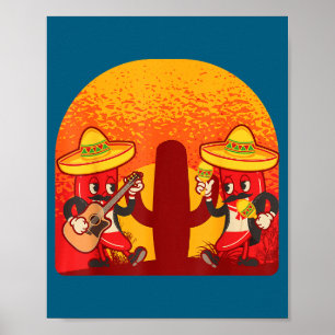 Affiche Orchestre mariachi poivre chili piments rouges nou