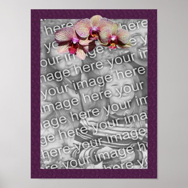 Affiche Orchid Trio Frame Ajouter votre photo (Devant)