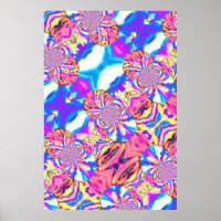 orchidée Abstraite boho rose orange bleu pourpre