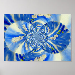 Affiche Orchidée Aquarelle peinture, brise, Nuages Mandala