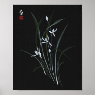 Affiche Orchidée au clair de lune