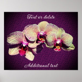 Affiche Orchidée Flower Trier Ajouter votre propre texte