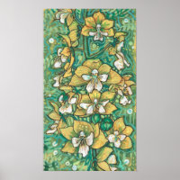 Orchidée Jaune Fleurs tropicales Art de peinture f