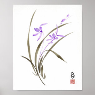Affiche Orchidée lavande