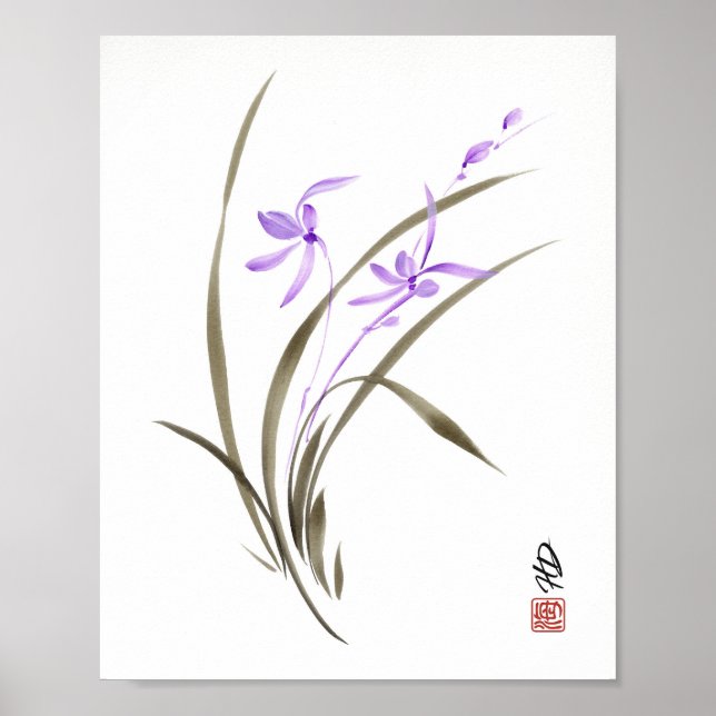 Affiche Orchidée lavande (Devant)