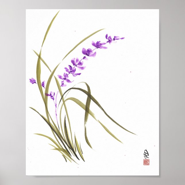 Affiche Orchidée murmure lavande (Devant)