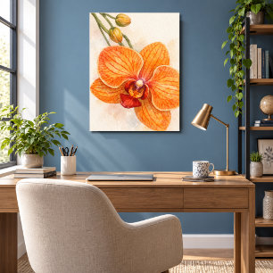 Affiche Orchidée papillon à fleur unique botanique