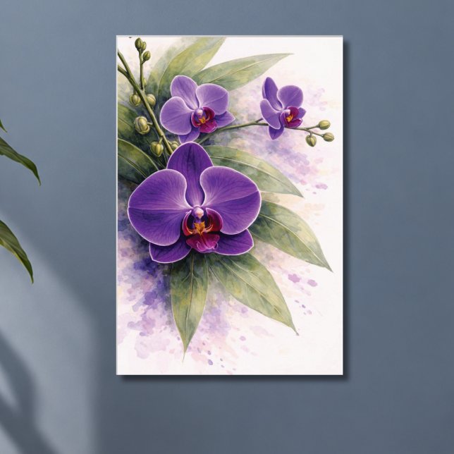 Affiche Orchidée pourpre botanique  (Créateur téléchargé)