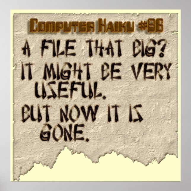 Affiche Ordinateur Haiku #86 (Devant)