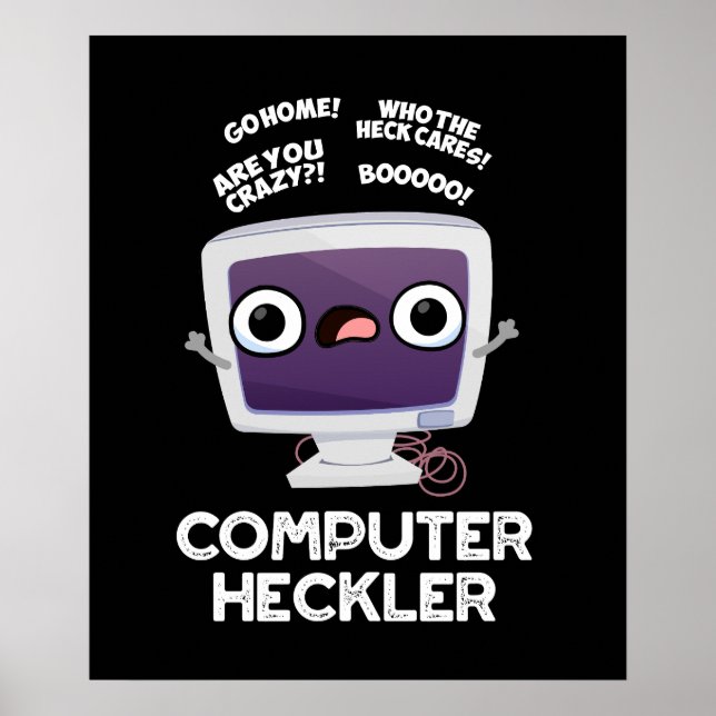 Affiche Ordinateur Heckler Funny Hacker Pun Dark BG (Devant)