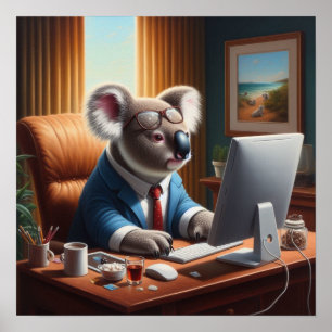 Affiche Ordinateur Koala