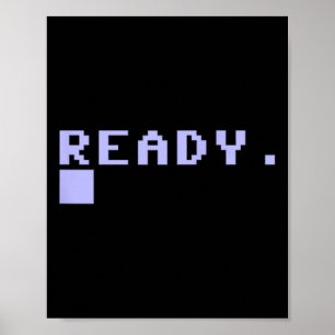 Affiche Ordinateur personnel C64 prêt 80's Rétro Gamer Cod