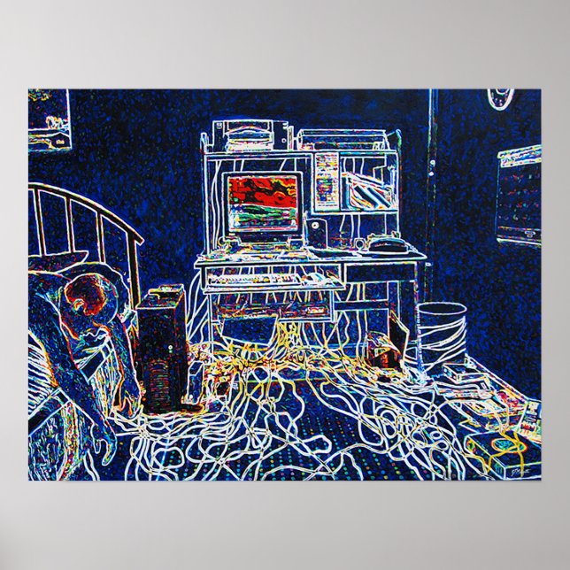 Affiche Ordinateurs et fils (Devant)