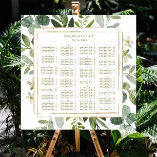 Affiche ORDRE ALPHABÉTIQUE Gold Green Mariage Siège
