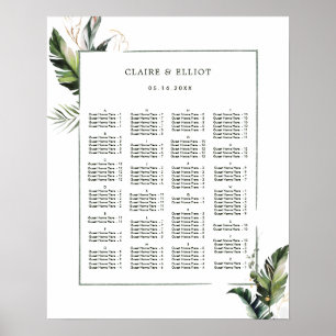 Affiche ORDRE ALPHABÉTIQUE Mariage tropical Siège